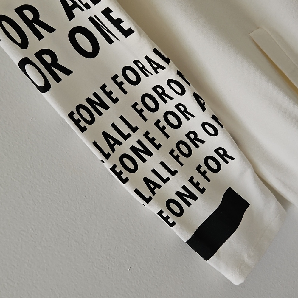 Jane & John Longline Zippered Hoodie Tunic‎ Spellout "ALL FOR ONE, ONE FOR ALL" - Picture 7 of 16